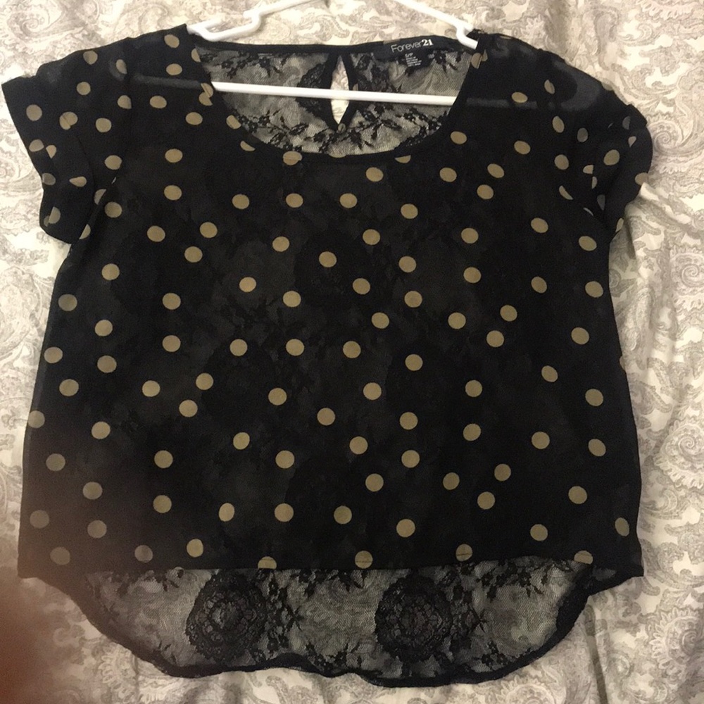 Forever 21 sheer top with lace back!